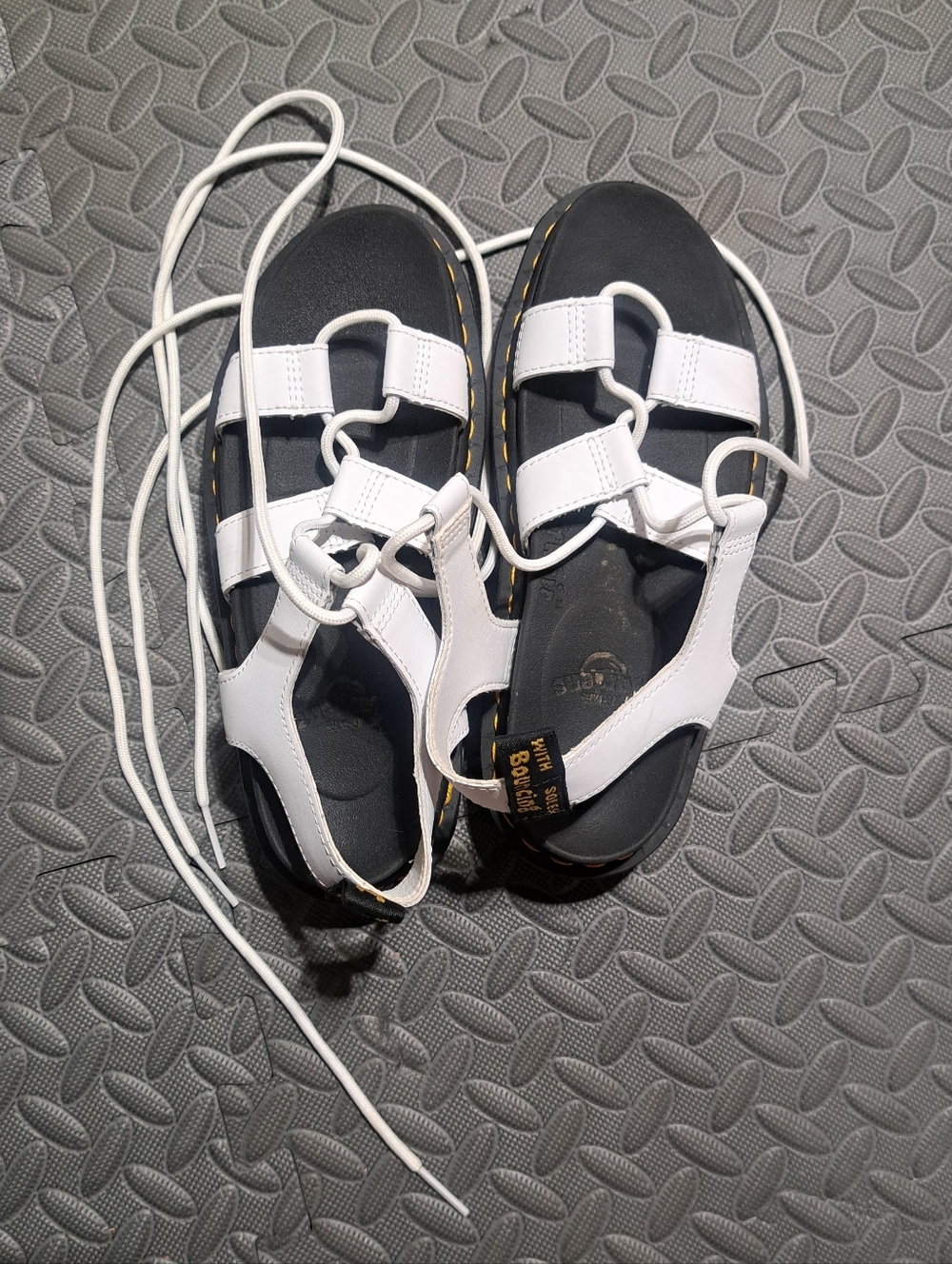 Dr Martens White Lace Up Sandals